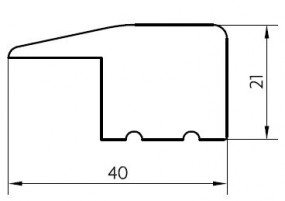 Endprofil massiv Eiche lackiert 40mm