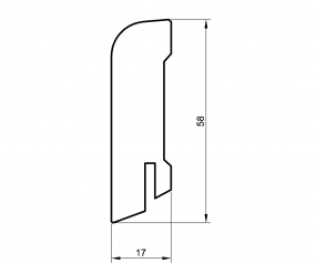 Sockelleiste MDF weiß lackiert 60mm gerundet