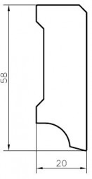 Sockelleiste 20 x 60 mm Buche weiß