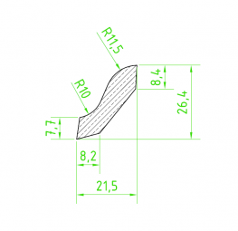Hohlkehlleiste massiv Kirsche lackiert 27mm