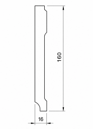 Sockelleiste massiv weiß lackiert 160 mm profiliert