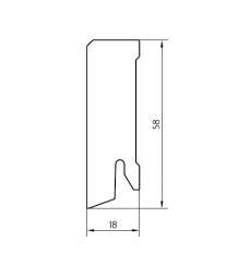 Sockelleiste MDF weiß lackiert 60mm gefast